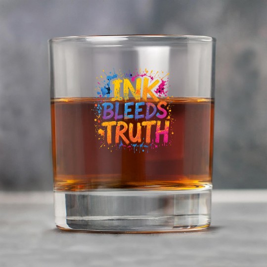 INK BLEEDS TRUTH - Bold Graffiti Style Typography Rock Glasses