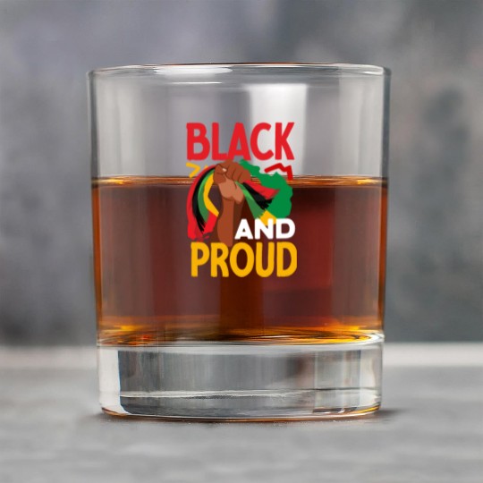 Juneteenth Black And Proud Rock Glasses