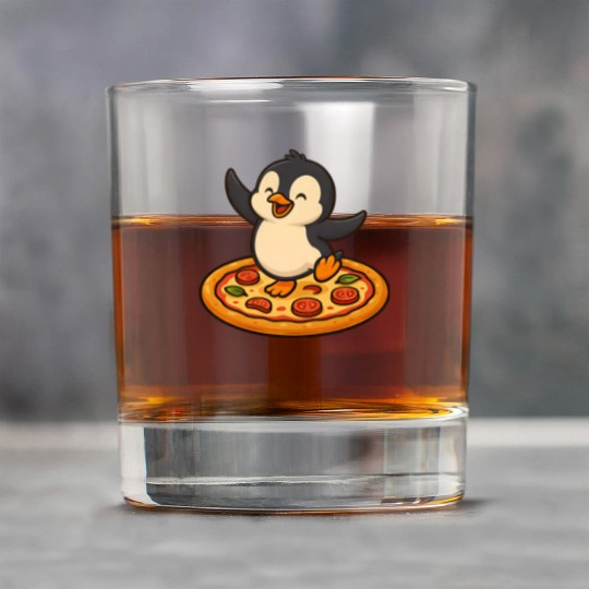 Dancing penguin pizza pizza lover fun Rock Glasses