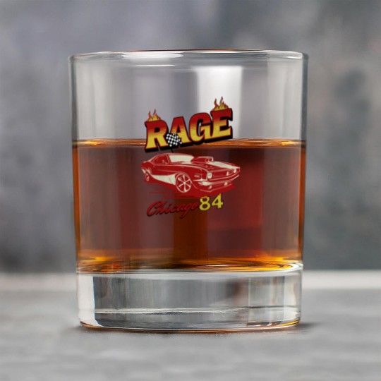 Vintage Rage Chicago 84 Muscle Car Art Rock Glasses