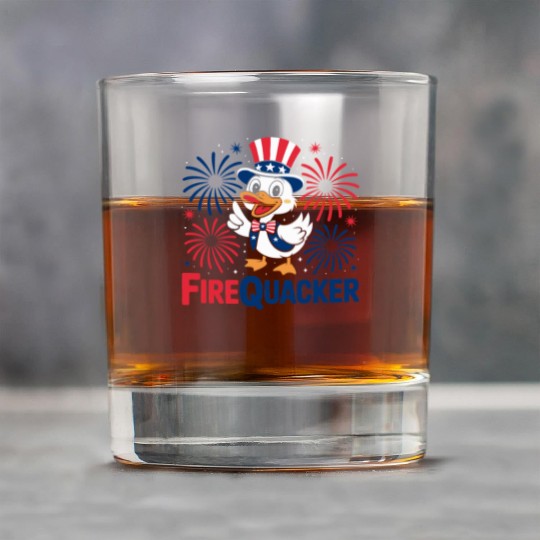 Womens Duck Firequacker Patriotic Fourth of July I Rock Glasses