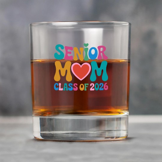 Senior Mom Class of 2026 Celebration Design Rock Glasses