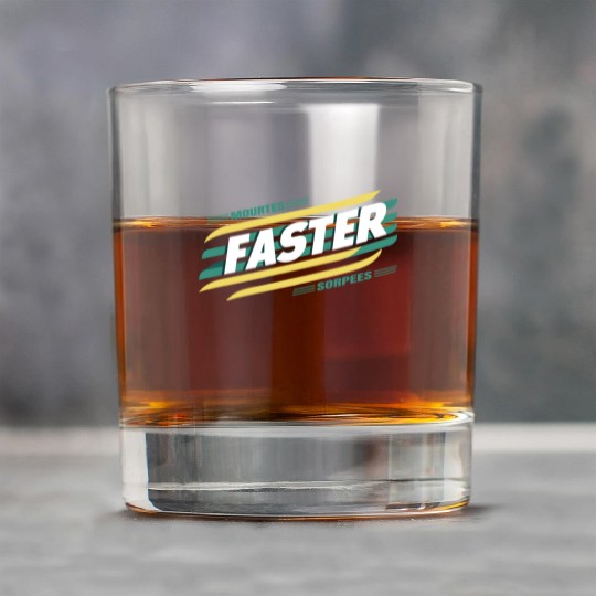 Faster Speed Stripes Retro Typography Rock Glasses