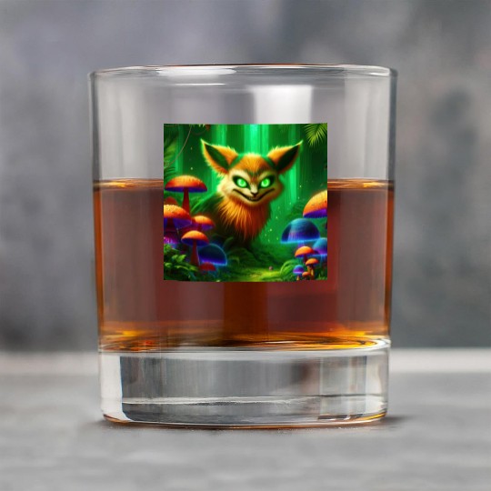 Demon Fox in Enchanted Forest – Fantasy Creature Rock Glasses