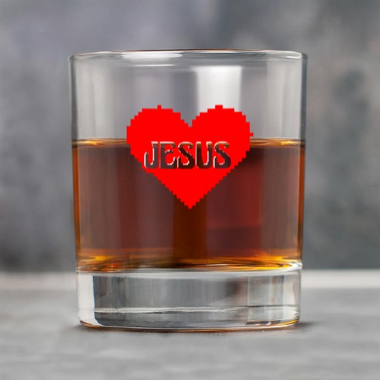I LOVE JESUS PIXEL ART Rock Glasses