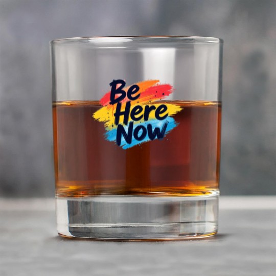 Be Here Now Mindfulness Inspirational Rock Glasses