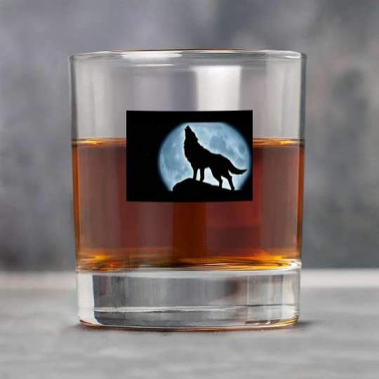 Wolf howling in the moonlight Rock Glasses