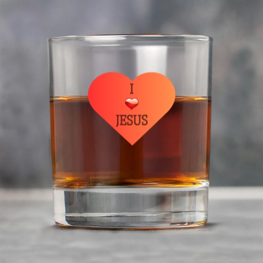 I Love Jesus Heart Design Rock Glasses