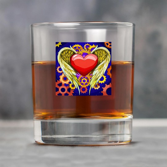 Mechanical Heart with Angel Wings Rock Glasses