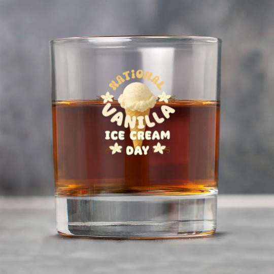 National Vanilla Ice CreaM Day Design Rock Glasses