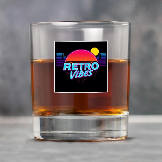 Retro Vibes Sunset Neon Design Rock Glasses