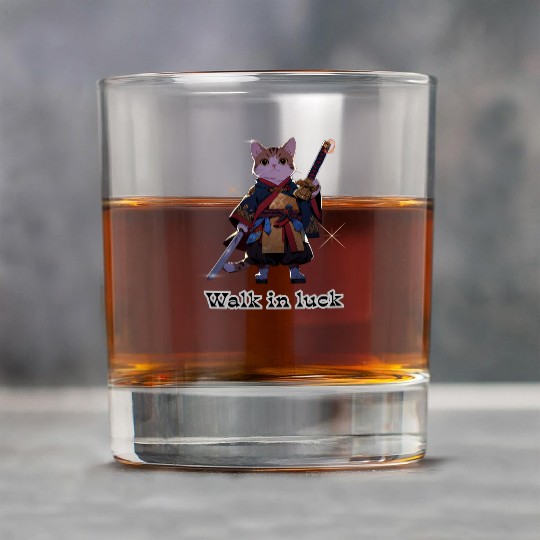 Samurai Cat Illustration for Apparel Rock Glasses
