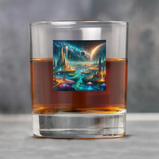 Futuristic Alien Landscape Design Fantasy Sci-Fi Rock Glasses