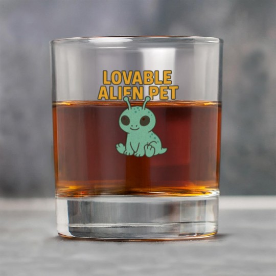 Adorable Alien Pet Illustration Rock Glasses