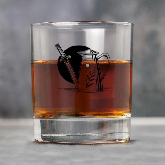 a milk frothing pitcher with a katana Rock Glasses