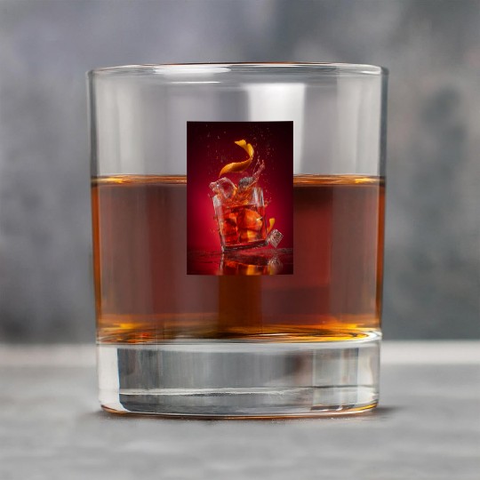 Splashing Negroni Cocktail Rock Glasses