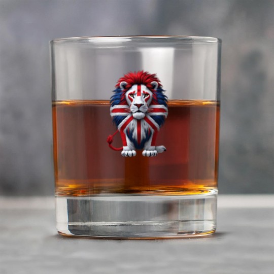 British Lion with Union Jack Flag Graphic Design Rock Glasses