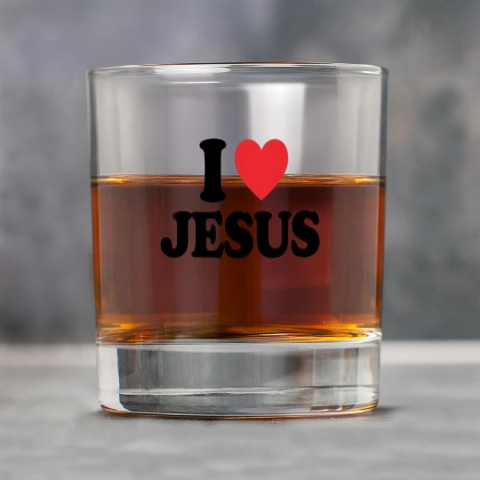 Heart and Cross with I Love Jesus Message Rock Glasses