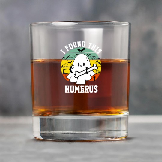 Funny Ghost Pun I Found This Humerus Halloween Rock Glasses