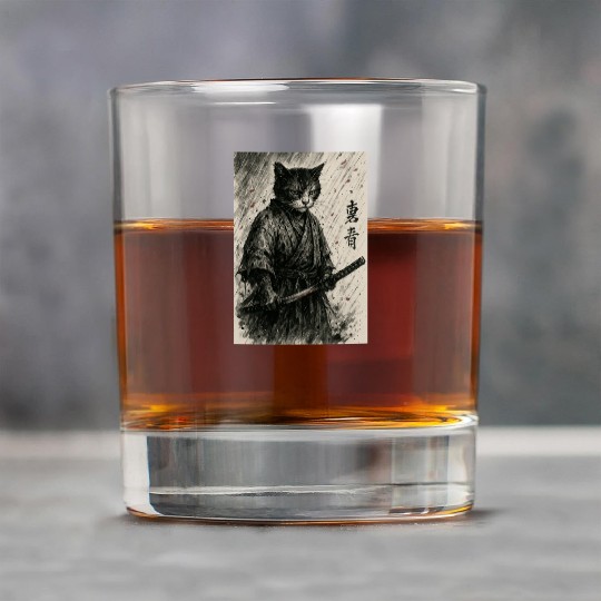 Samurai Cat Warrior Vintage Japanese Art Design Rock Glasses