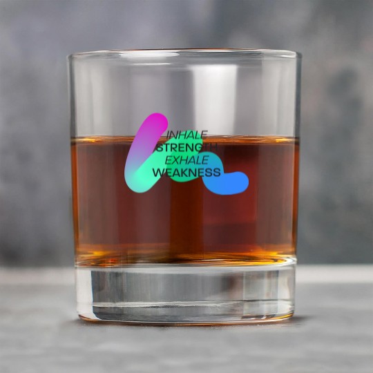 Inspirational Breath Motivation Design Rock Glasses