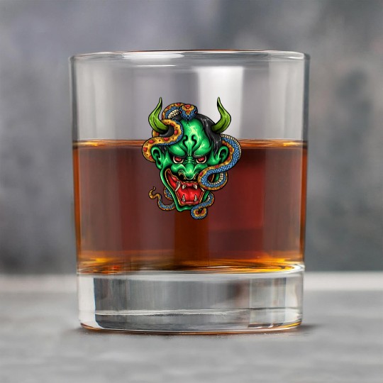 Mythical Oni Dragon Tattoo Design Rock Glasses