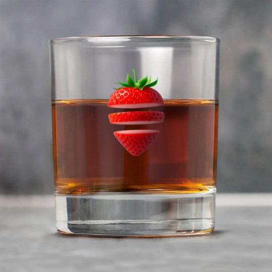 Deconstructed Strawberry Illustration Rock Glasses