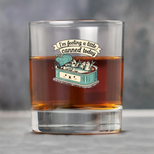 Whimsical Canned Fish Humor Design Rock Glasses