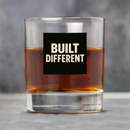 Empowering Built Different Motif Rock Glasses