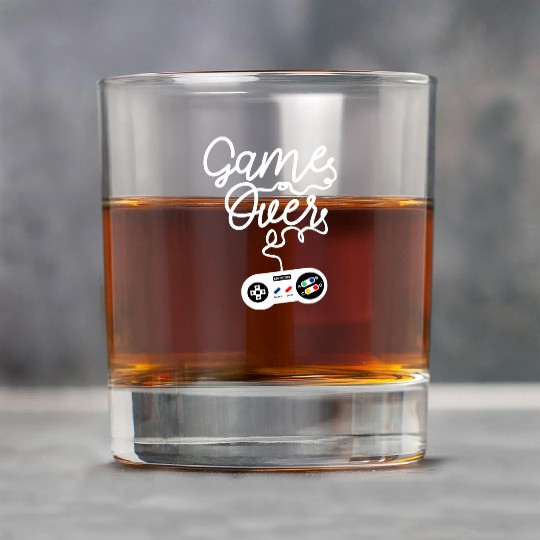 Game Over Gaming Console Illustration Rock Glasses