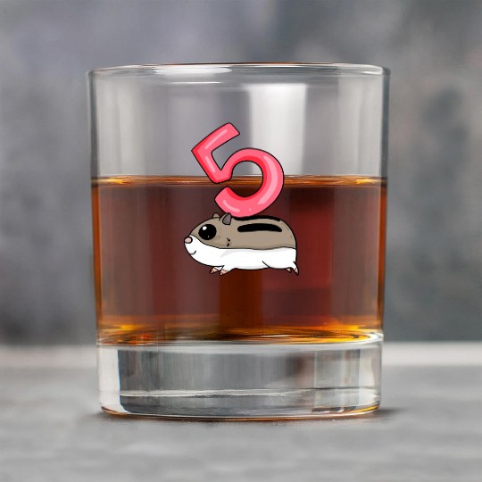 Cute Hamster Birthday 5 - Age Five Rock Glasses