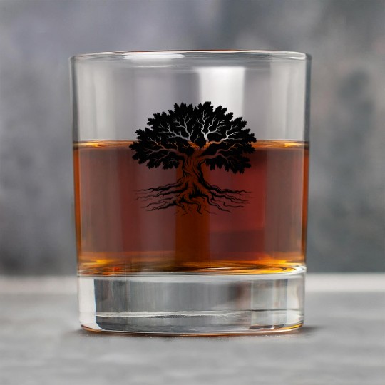 Elegant Tree of Life Silhouette Rock Glasses