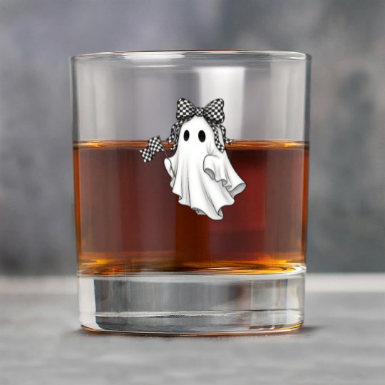 Ghost Boo Checkered Bow Race Day Racing Flag Racer Rock Glasses