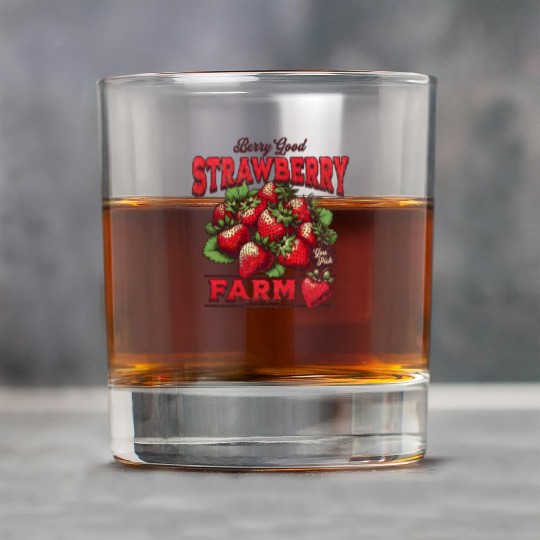 Strawberry Farm Vintage Illustration Rock Glasses