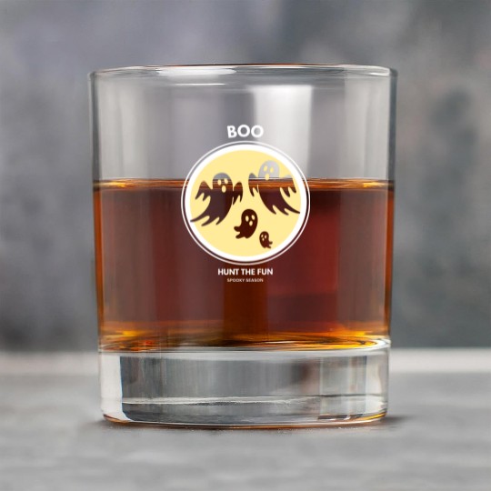 Boo Ghost Halloween Spooky Season Rock Glasses