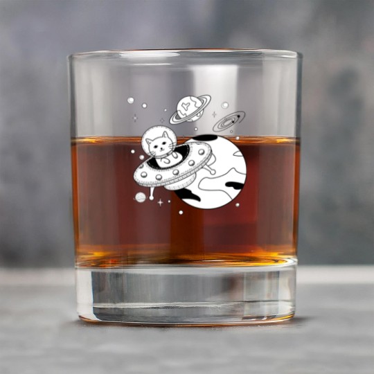 Space Cat Adventure Design Rock Glasses