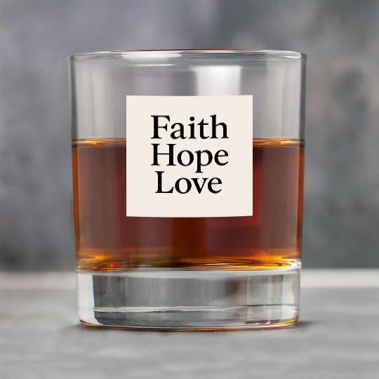 Inspirational Faith Hope Love Typography Rock Glasses
