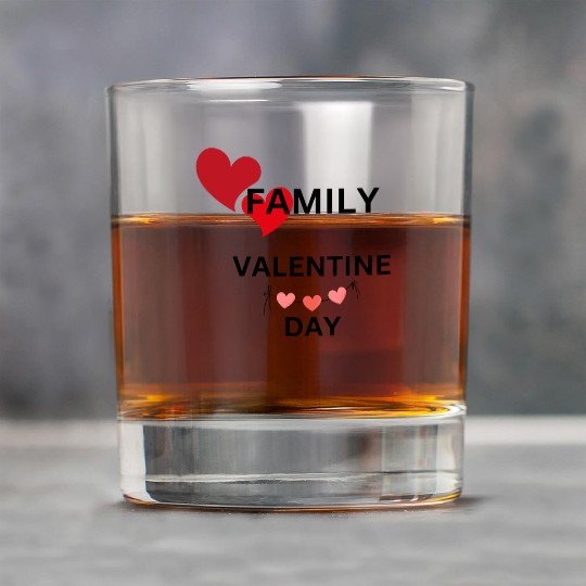 I Love My Family Valentines Day Design Rock Glasses