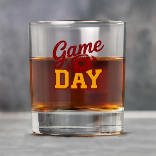 Game Day Football Rock Glasses Glitter Heart Cute Varsity