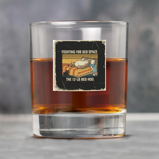 Fighting for Bed Space Cat Design Rock Glasses