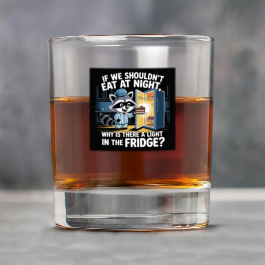 Light in the Fridge Funny Midnight Snack Quote Rock Glasses