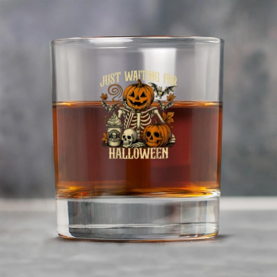 Just Waiting For Halloween Skeleton Spooky Season Rock Glasses