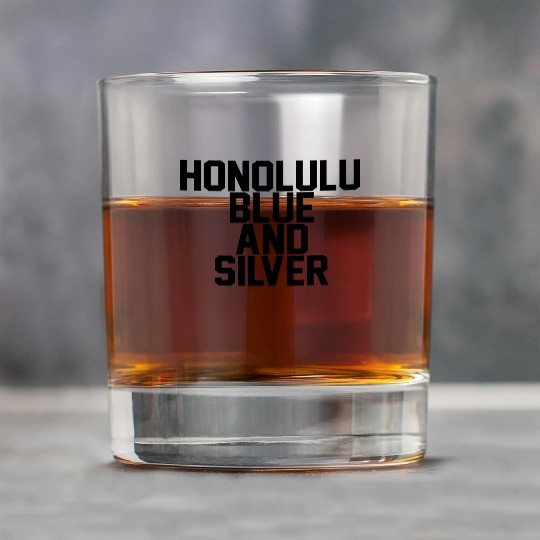 Honolulu Blue & Silver Rock Glasses