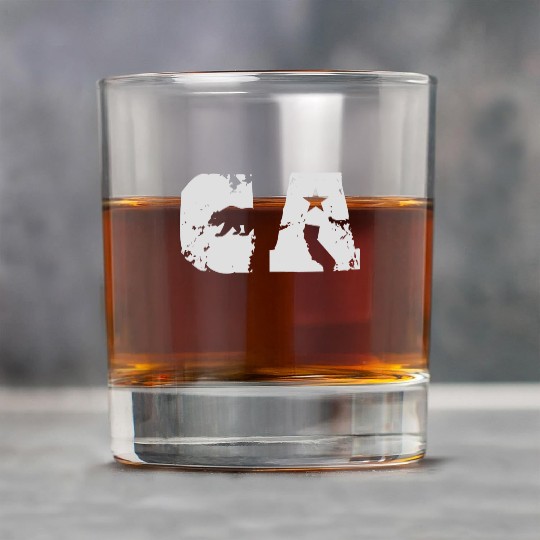 California Bear State Abbreviation Rock Glasses