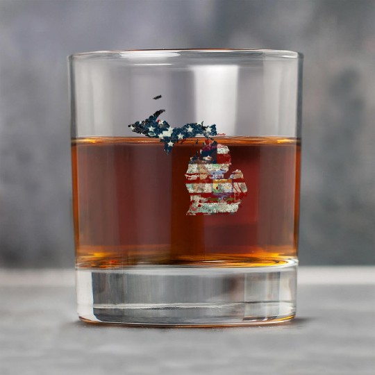 State And Country Michigan Patriot Flag State Tees Rock Glasses