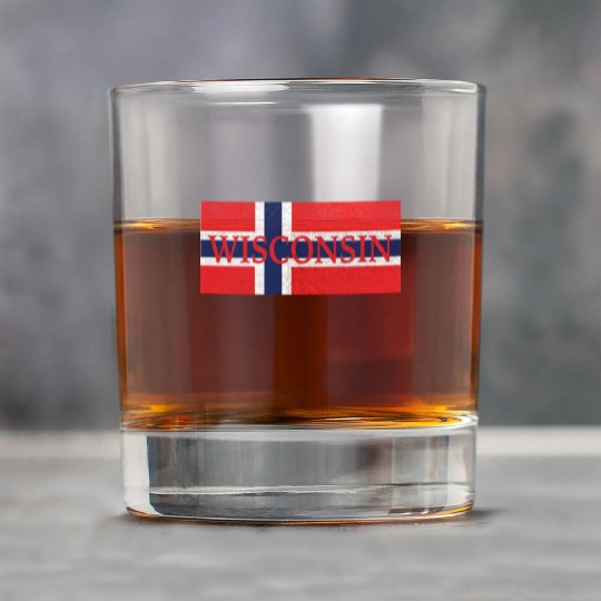 Wisconsin Norwegian Flag Rock Glasses