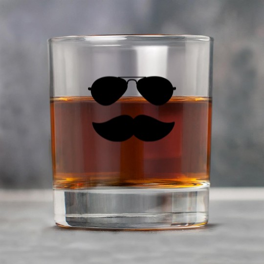 Aviators and Mustache - Father's Day - Movember Rock Glasses