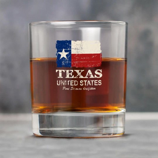 Texas Flag - Vintage Look Rock Glasses
