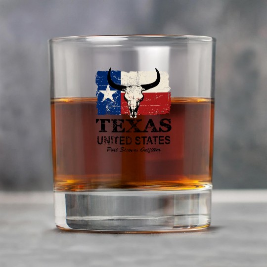 Texas Bull Flag - Vintage Look Rock Glasses
