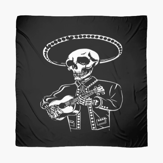 Dead Skull Mariachi With Guitar Day Of The Dead Me Scarves
